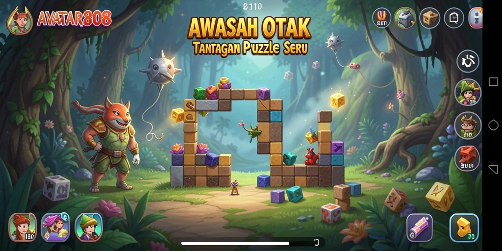 Screenshot utama AVATAR808 menampilkan gameplay Puzzle yang seru dan menantang.