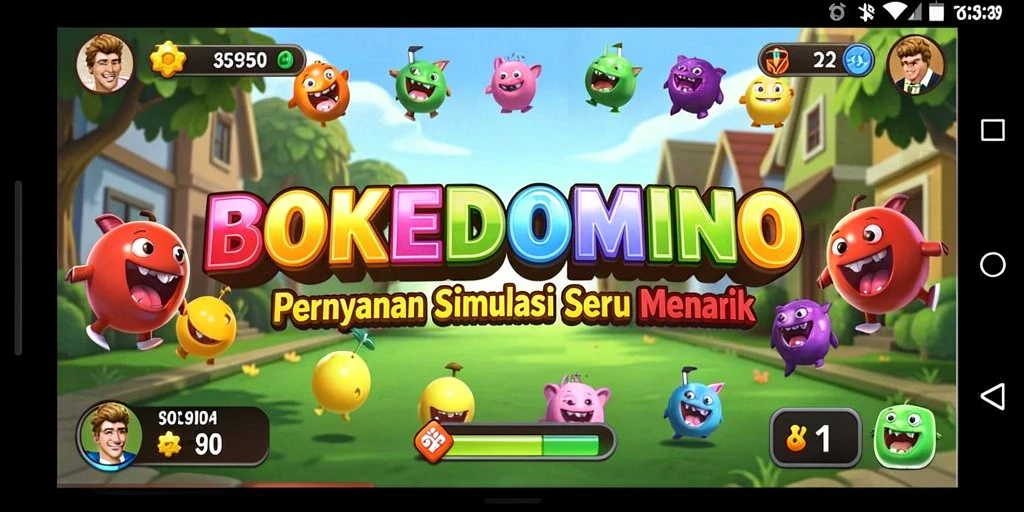 Tampilan gameplay menarik dari BOKEDOMINO dengan simulasi realistis.
