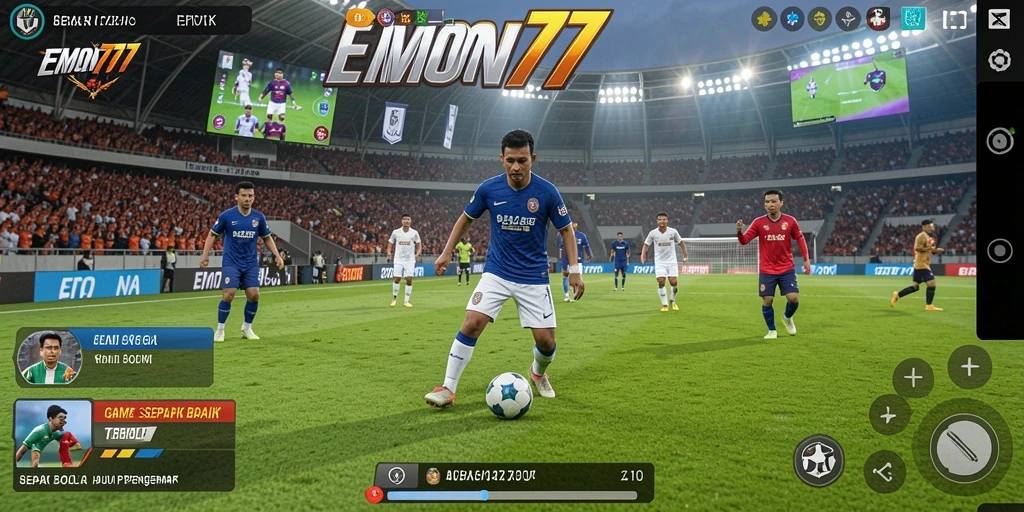 Tampilan gameplay menarik dari EMON777 dengan aksi sepak bola yang seru.