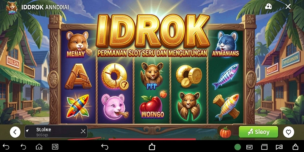 Tampilan gameplay slot IDROK dengan efek visual yang memukau.