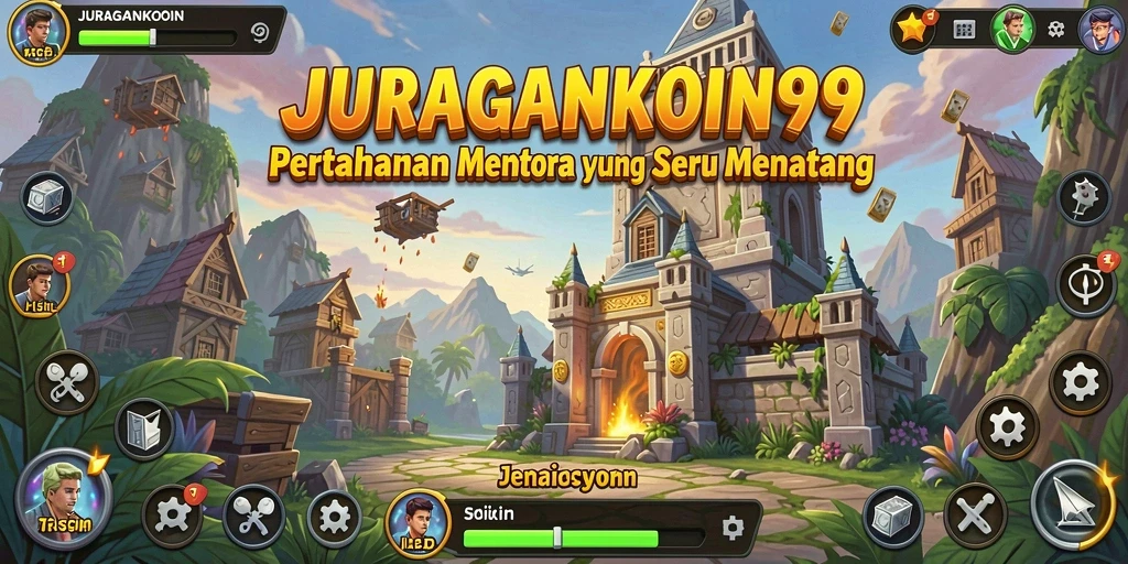 Tampilan gameplay JURAGANKOIN99 dengan aksi seru dan strategi Tower Defense.