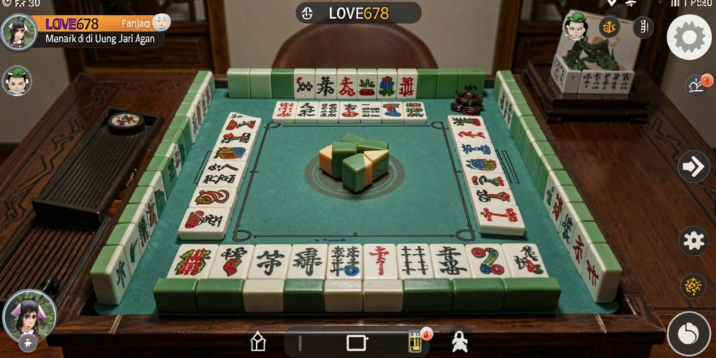 Screenshot LOVE678 menampilkan keseruan bermain Mahjong dengan grafik yang memukau.