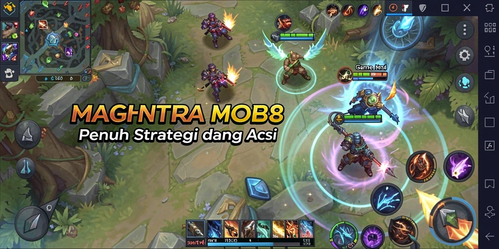 Screenshot gameplay penuh aksi dari MANTRA88.