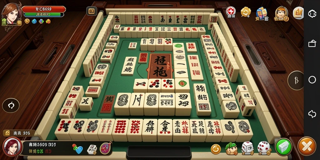 Tampilan gameplay OCE69 yang memikat dengan seni ubin Mahjong.