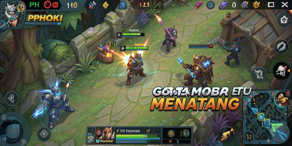 Tampilan gameplay menarik dalam PPHOKI MOBA.
