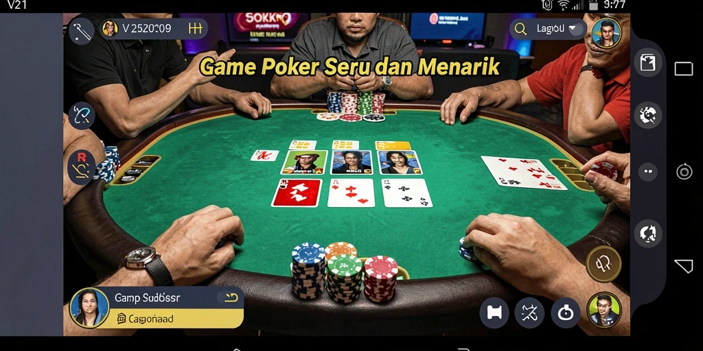 Gameplay seru V21 saat bermain poker dengan teman-teman.
