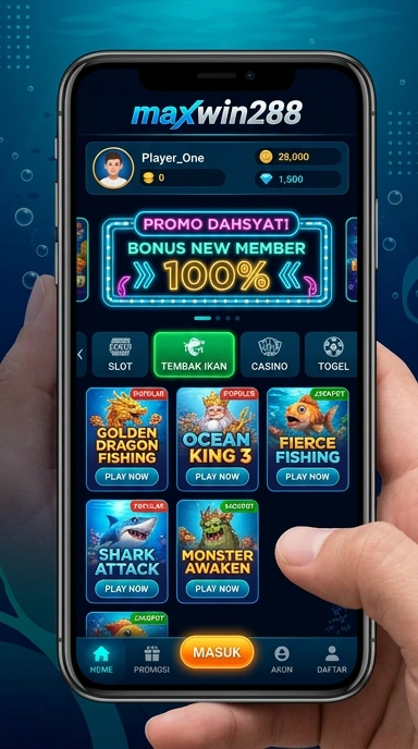 Tampilan awal aplikasi maxwin288 pengguna yang rapi.